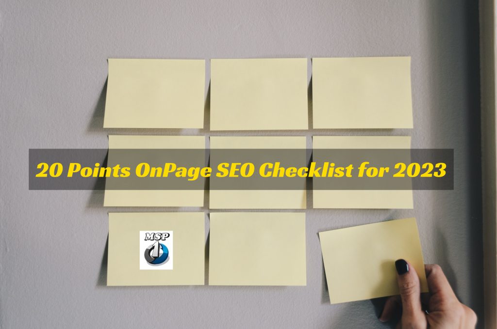 onpage seo checklist 2023